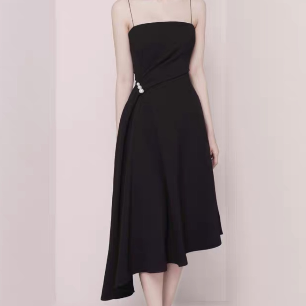 Classic Black Dress with pearls
